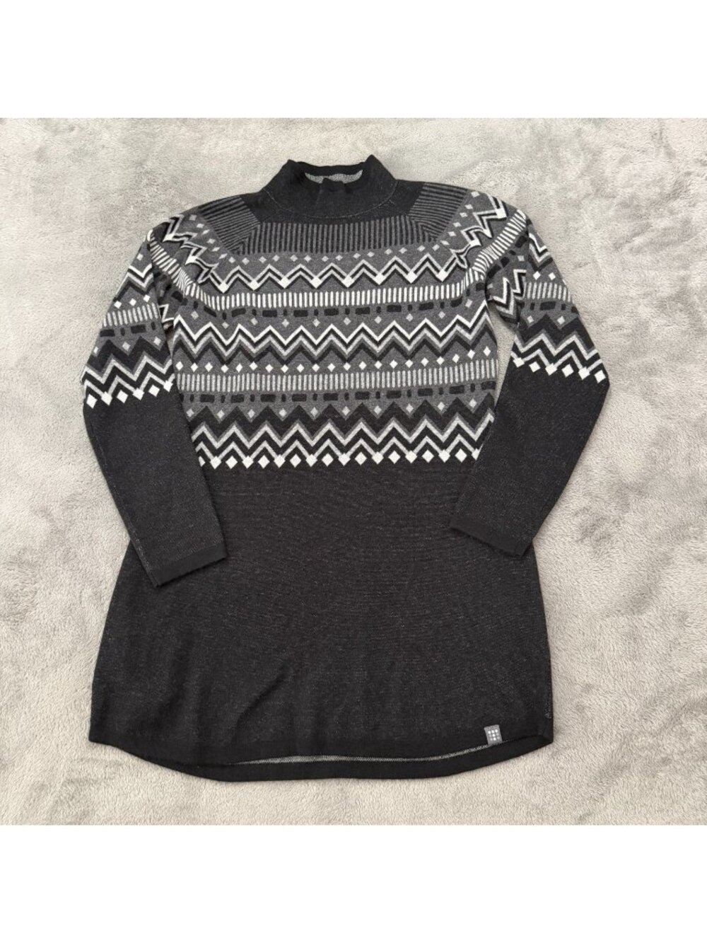 Title Nine Barra Fair Isle Merino Wool Blend Sweater Dress Womens MEDIUM